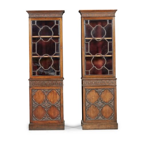 Pair of Georgian Style Mahogany Display Cabinets or Bookcases