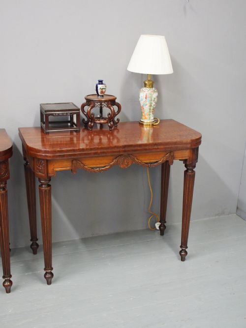 PAIR OF WILLIAM IV MAHOGANY FOLDOVER CARD TABLES - ADDITIONAL PHOTO 2