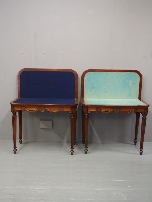PAIR OF WILLIAM IV MAHOGANY FOLDOVER CARD TABLES - ADDITIONAL PHOTO 3