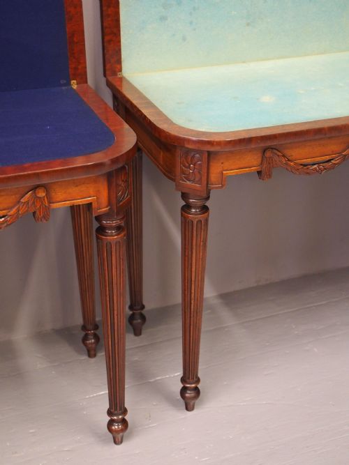 PAIR OF WILLIAM IV MAHOGANY FOLDOVER CARD TABLES - ADDITIONAL PHOTO 4