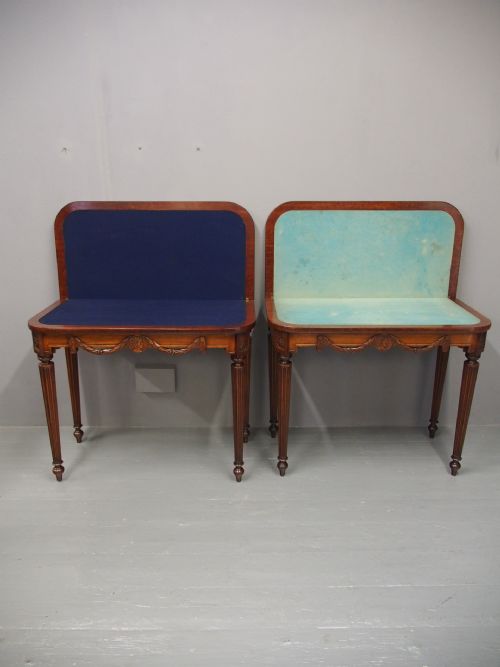 PAIR OF WILLIAM IV MAHOGANY FOLDOVER CARD TABLES - ADDITIONAL PHOTO 6