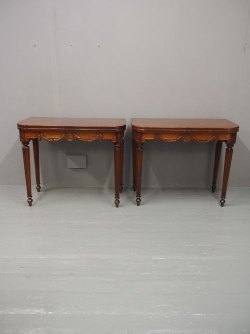 PAIR OF WILLIAM IV MAHOGANY FOLDOVER CARD TABLES - ADDITIONAL PHOTO 7