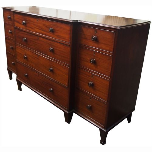 Large George IV Mahogany Breakfront Chest of Drawers