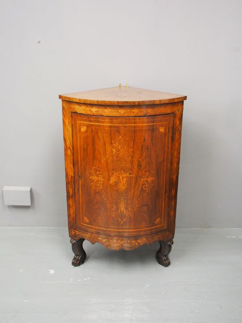 DUTCH WALNUT AND MARQUETRY FLOOR STANDING CORNER CABINET - ADDITIONAL PHOTO 4