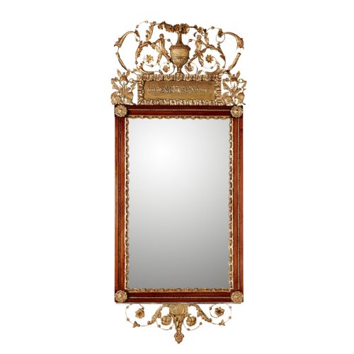SWEDISH MAHOGANY AND GILDED WOOD MIRROR - ADDITIONAL PHOTO 2