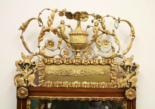 SWEDISH MAHOGANY AND GILDED WOOD MIRROR - ADDITIONAL PHOTO 3