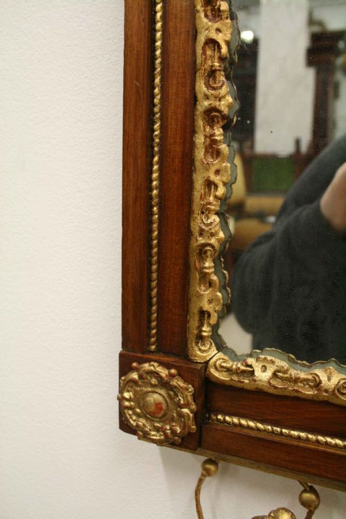 SWEDISH MAHOGANY AND GILDED WOOD MIRROR - ADDITIONAL PHOTO 8