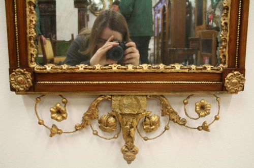 SWEDISH MAHOGANY AND GILDED WOOD MIRROR - ADDITIONAL PHOTO 9