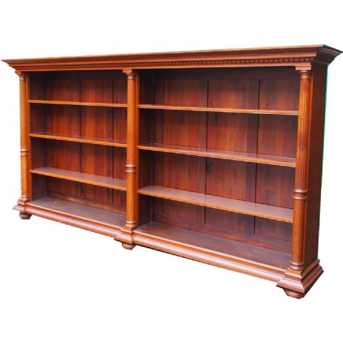 Victorian Oak Baroque Style Open Bookcase
