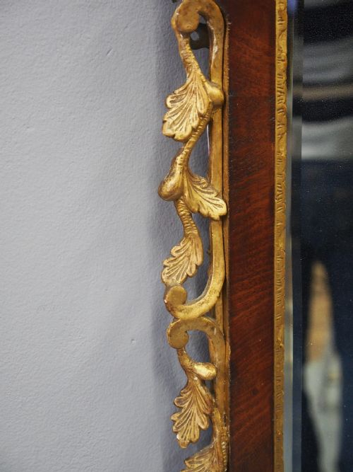 GEORGIAN CHIPPENDALE STYLE MAHOGANY AND GILTWOOD WALL MIRROR - ADDITIONAL PHOTO 12