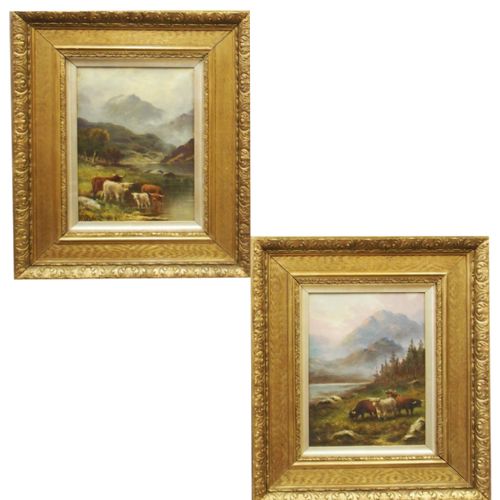 
Pair of Oil Paintings of Highland Cattle, by a Taylor

