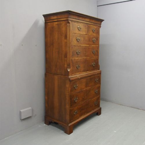 Georgian Style Walnut Chest on Chest