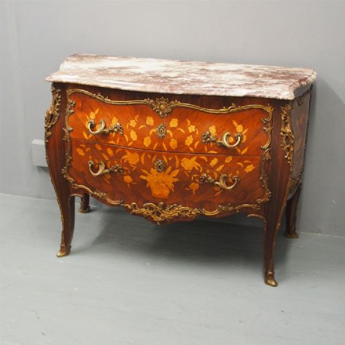 Louis XV Style French Marble Top Commode