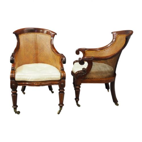 Pair of George IV Bergere Armchairs