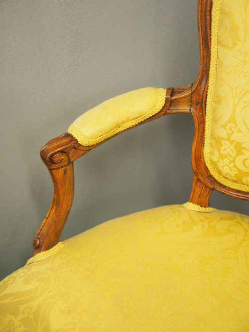 PAIR OF FRENCH LOUIS XV STYLE WALNUT AND BEECH ARMCHAIRS - ADDITIONAL PHOTO 4