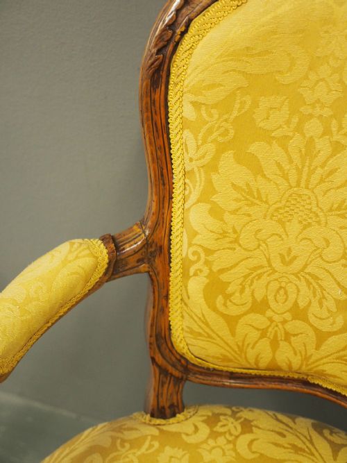 PAIR OF FRENCH LOUIS XV STYLE WALNUT AND BEECH ARMCHAIRS - ADDITIONAL PHOTO 6
