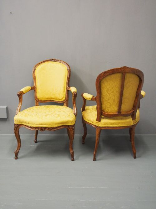 PAIR OF FRENCH LOUIS XV STYLE WALNUT AND BEECH ARMCHAIRS - ADDITIONAL PHOTO 9