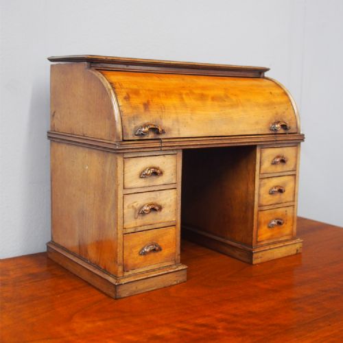 Miniature Mahogany Cylinder Desk