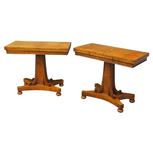 Pair of Scottish George IV Burr Elm Card Tables