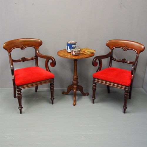 PAIR OF SCOTTISH VICTORIAN MAHOGANY ARMCHAIRS - ADDITIONAL PHOTO 1