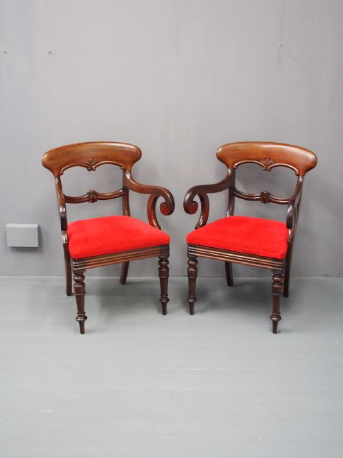 PAIR OF SCOTTISH VICTORIAN MAHOGANY ARMCHAIRS - ADDITIONAL PHOTO 2