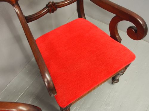 PAIR OF SCOTTISH VICTORIAN MAHOGANY ARMCHAIRS - ADDITIONAL PHOTO 6