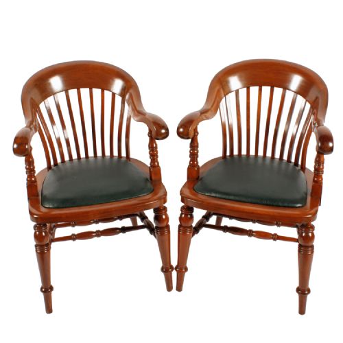 Pair of Victorian Mahogany Desk Chairs