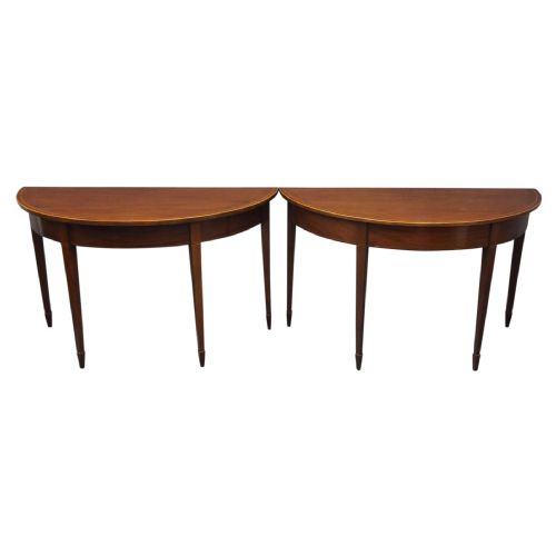 Pair of George III Inlaid Mahogany Side Tables