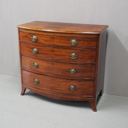 Sheraton Style Bowfront Mahogany Chest of Drawers