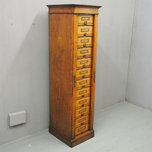 Tall Oak Filing Cabinet by Campbell & Son, Glasgow