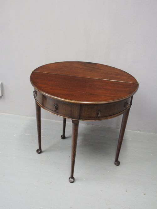 GEORGE II STYLE MAHOGANY FOLDOVER TABLE - ADDITIONAL PHOTO 9