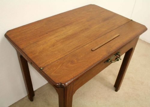GEORGE III FIGURED MAHOGANY ARCHITECTS DESK - ADDITIONAL PHOTO 5