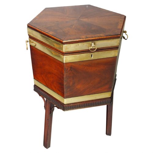 George III Inlaid Mahogany Polygon Wine Cooler