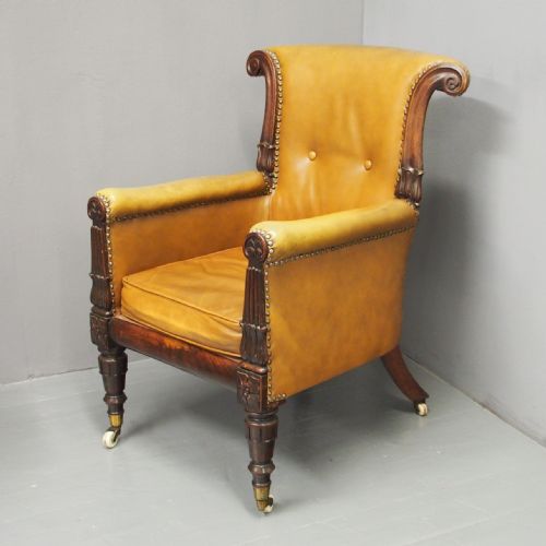 George IV Leather Library Chair