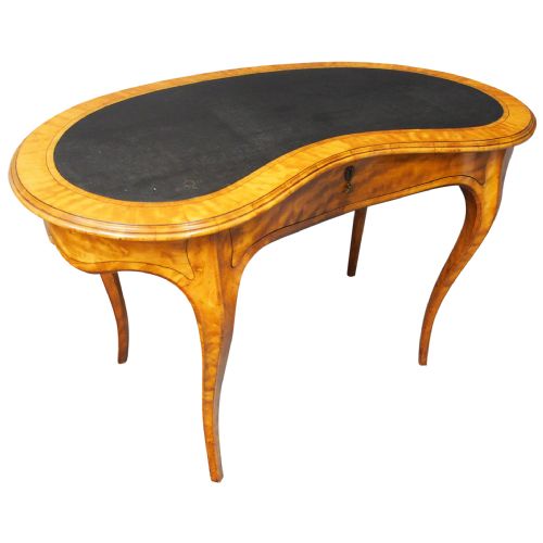 Victorian Inlaid Satinwood Writing Table