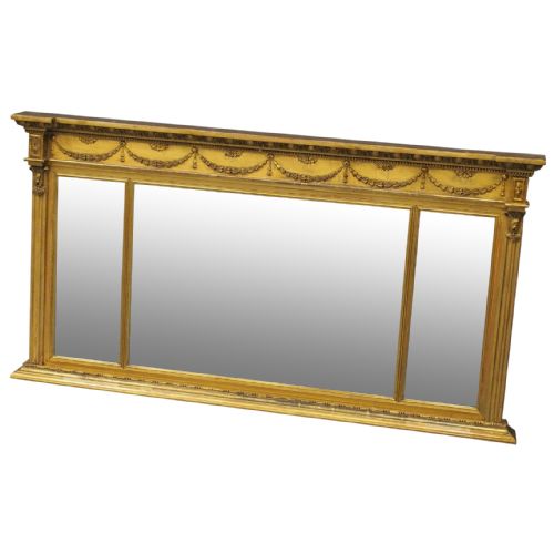 Regency Style Triptych Overmantel Mirror