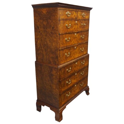 Georgian Style Walnut Chest on Chest