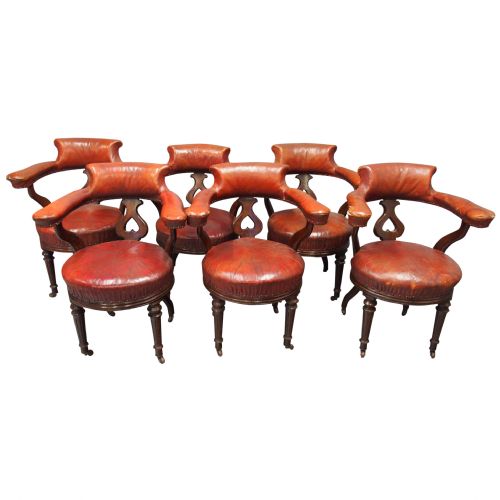 Set of 6 Victorian Library Chairs