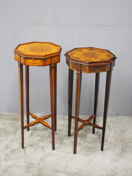 MATCHED PAIR OF GEORGE III INLAID STANDS - ADDITIONAL PHOTO 3