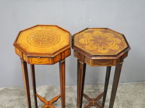MATCHED PAIR OF GEORGE III INLAID STANDS - ADDITIONAL PHOTO 5