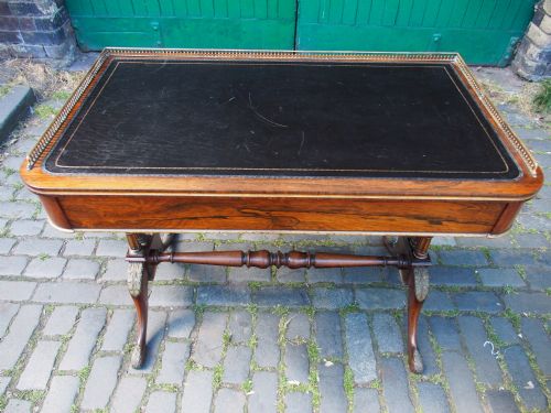 REGENCY CARVED ROSEWOOD LIBRARY TABLE - ADDITIONAL PHOTO 2