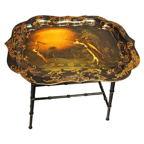 Victorian Papier Mache Tray on Stand
