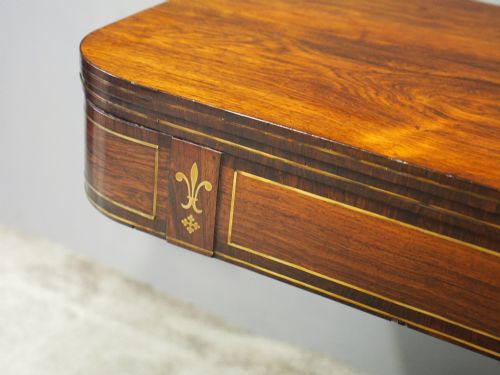 REGENCY BRASS INLAID ROSEWOOD TEA TABLE - ADDITIONAL PHOTO 3