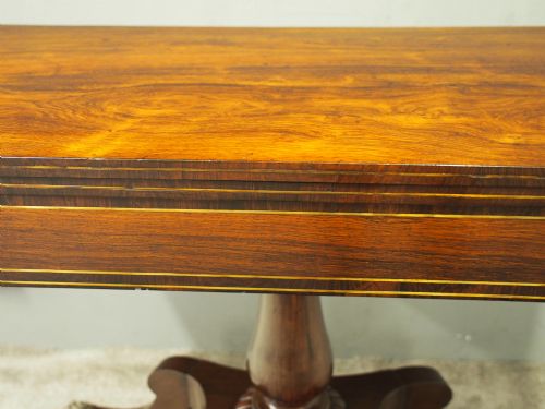REGENCY BRASS INLAID ROSEWOOD TEA TABLE - ADDITIONAL PHOTO 4