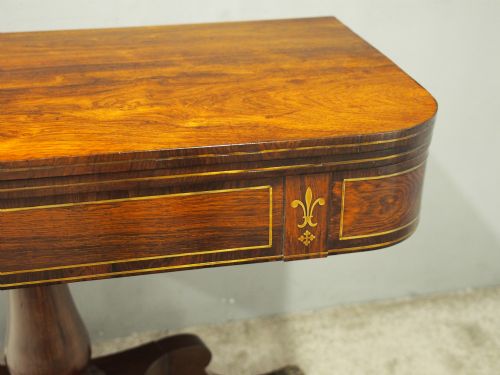 REGENCY BRASS INLAID ROSEWOOD TEA TABLE - ADDITIONAL PHOTO 5