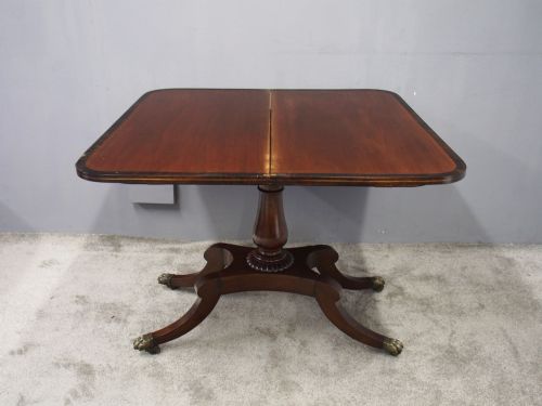 REGENCY BRASS INLAID ROSEWOOD TEA TABLE - ADDITIONAL PHOTO 9