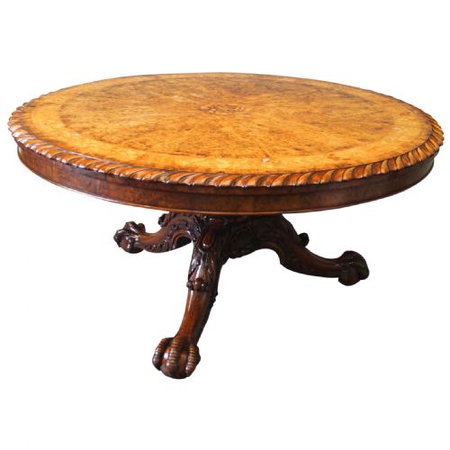 Inlaid Yew Breakfast Table Likely by Gillows