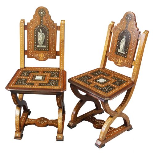 Pair of Italian Renaissance Style Hall Chairs