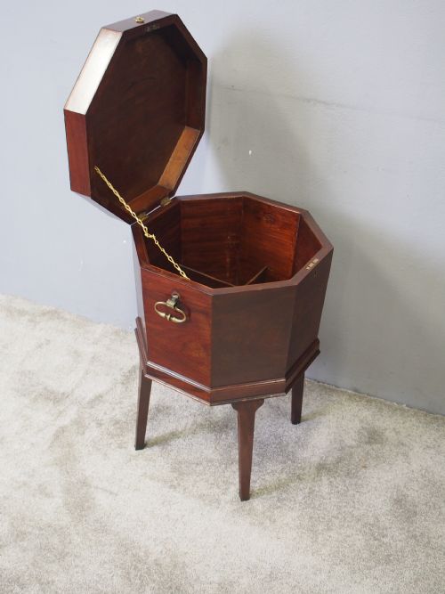 GEORGE III INLAID MAHOGANY OCTAGONAL WINE COOLER - ADDITIONAL PHOTO 2