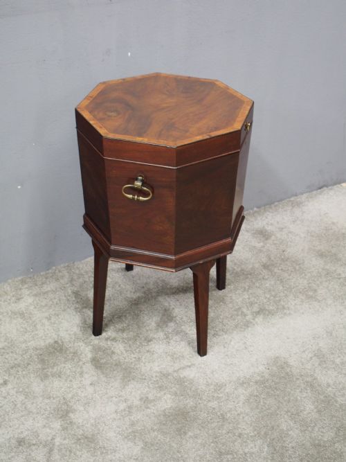 GEORGE III INLAID MAHOGANY OCTAGONAL WINE COOLER - ADDITIONAL PHOTO 5